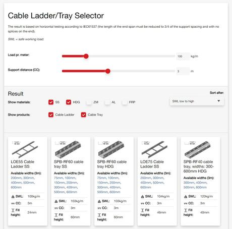Ladder & tray selector