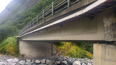 FRP Cable Ladder installed under a bridge. 
